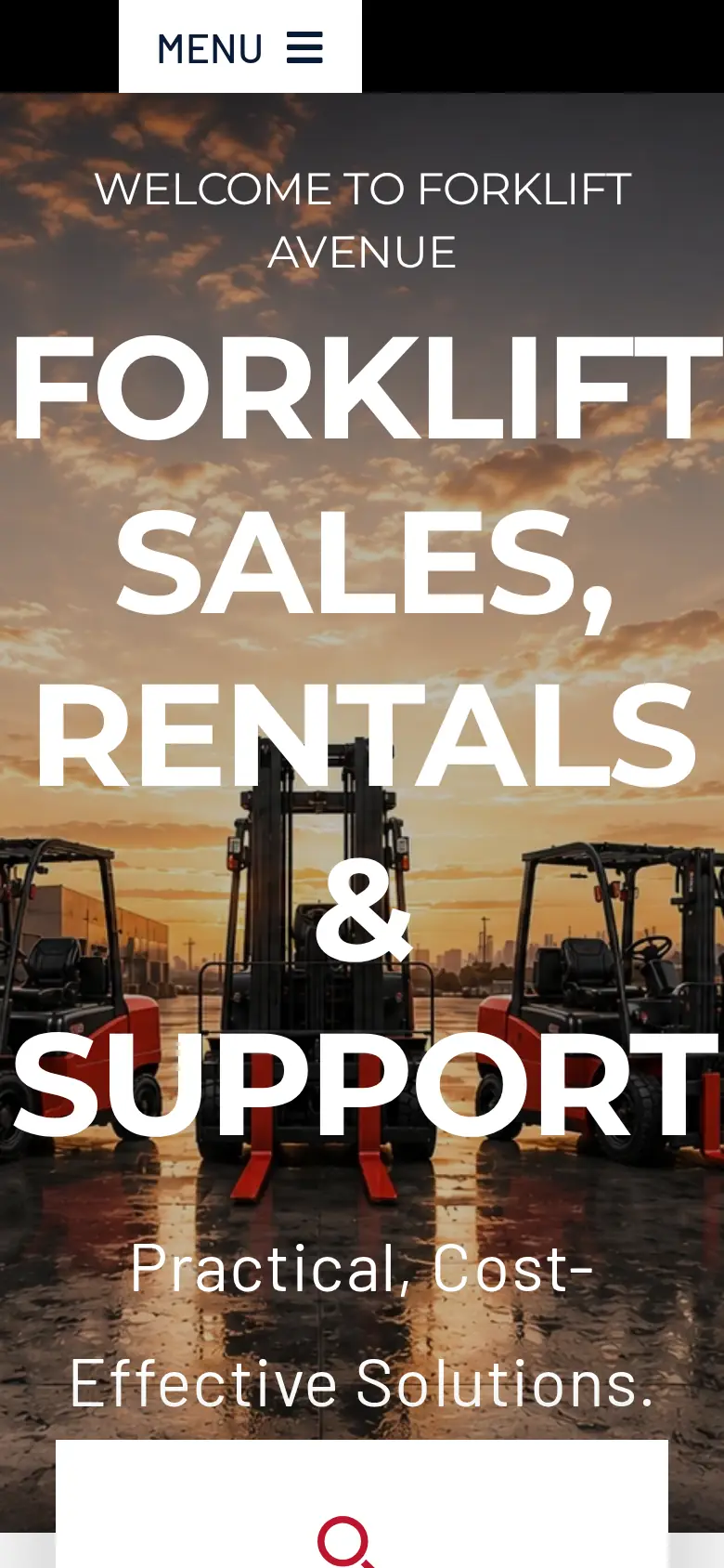 Forklift Avenue website on a phone, view 1