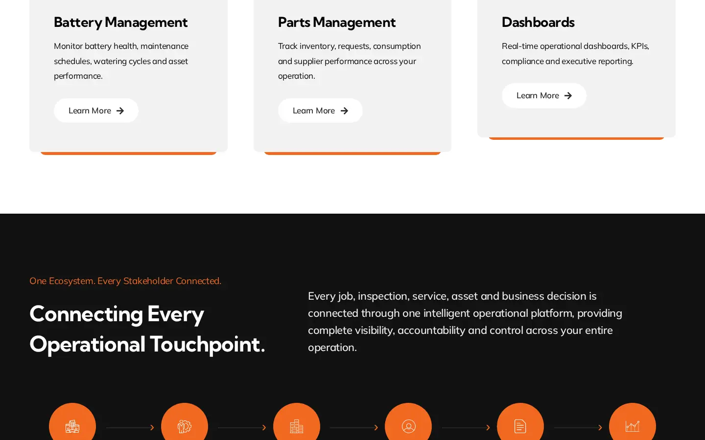 FMC · Forklift Management website section 1, desktop