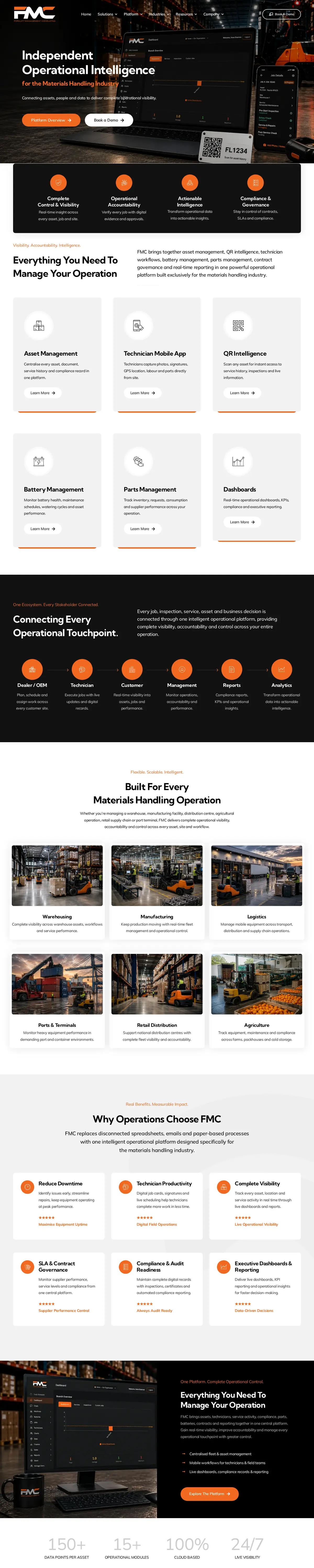 FMC · Forklift Management homepage, full length