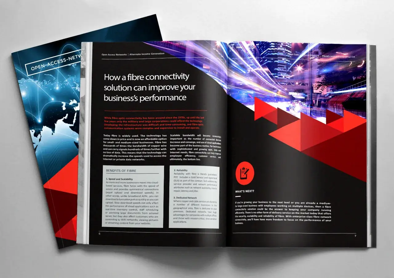 PRAXS & Fiber Com Connect: Brand identity & print