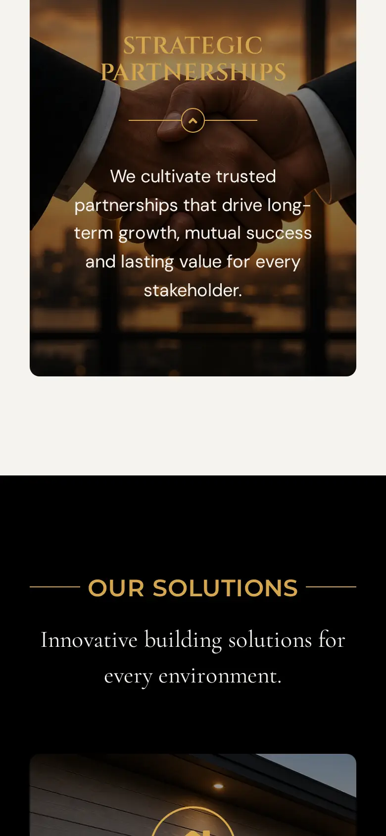 Roelbro Holdings website on a phone, view 2